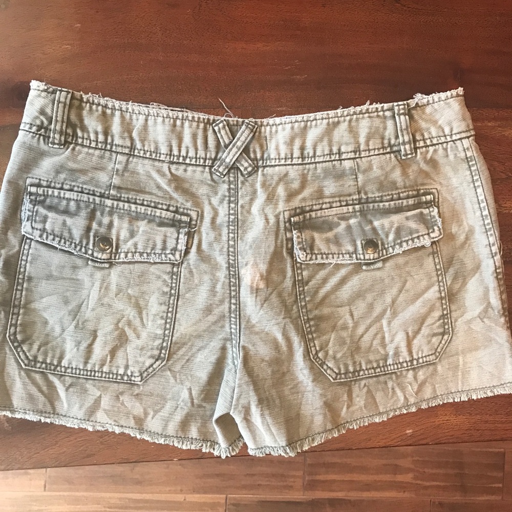 Free People army green jean shorts size 6